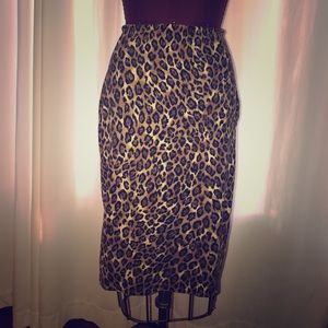 Leopard Print Pencil Skirt